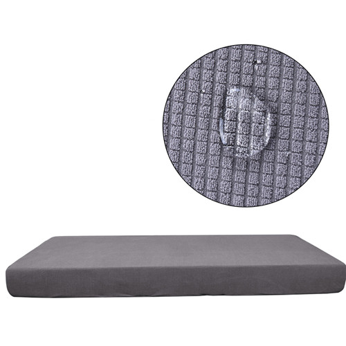 Niet waterdichte elastische bankhoes voor de woonkamer, waterdichte geruite bankhoes, strakke hoes voor thuis, effen kleur, hoes voor de bank: A-lichtgrijs