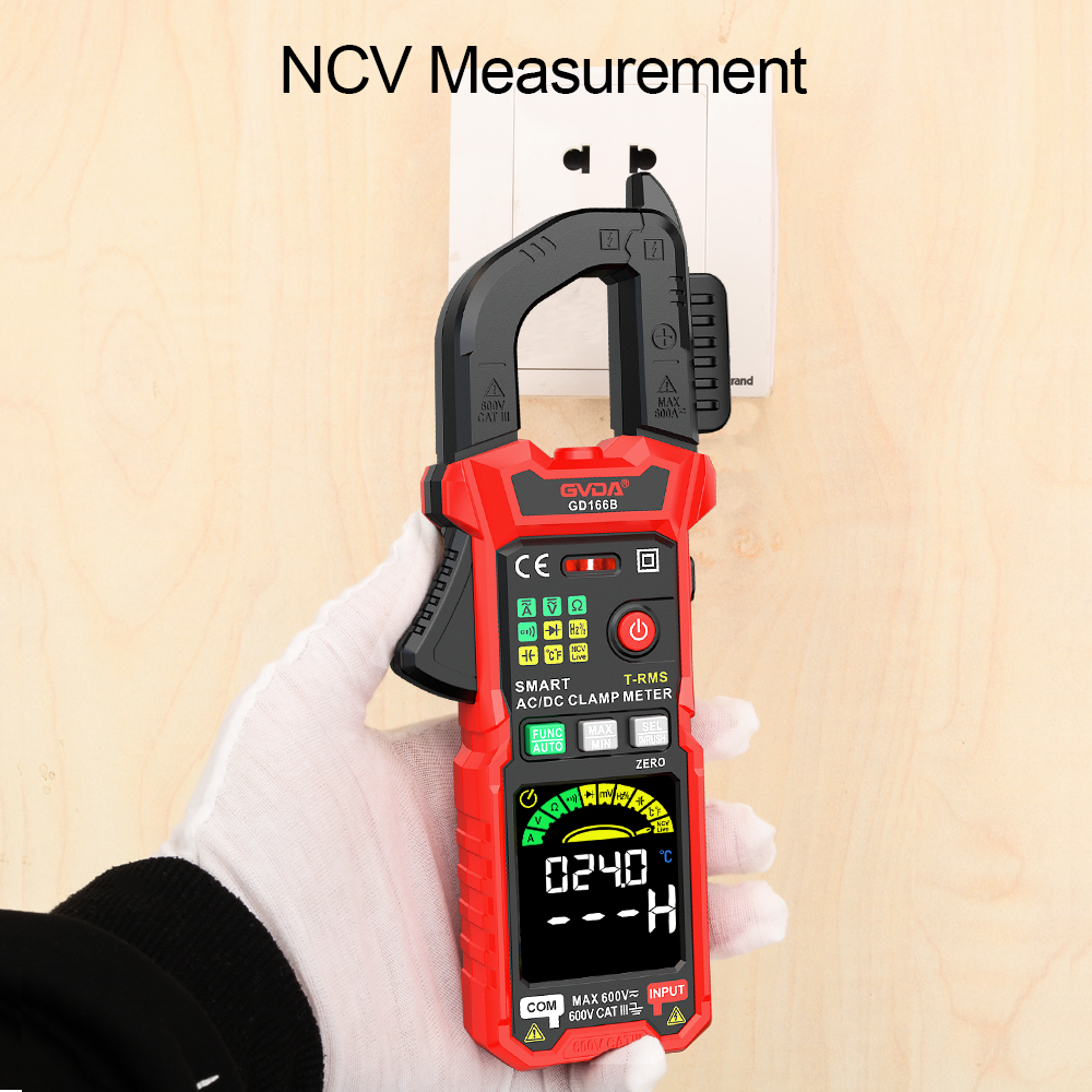 GVDA Clamp Meter Digital Multimeter True RMS Auto Range NCV DC AC Voltage Tester Voltmeter Smart Multitester