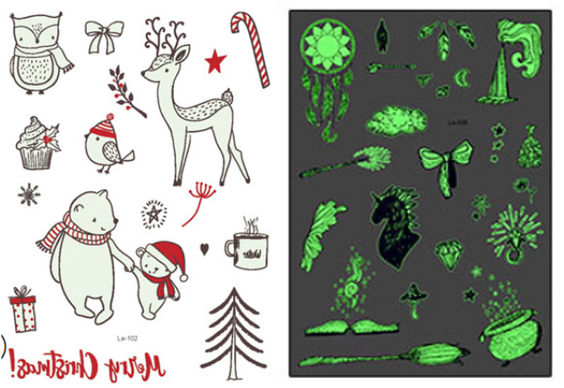 Luminous Stickers Decals Glow in the Dark decoration Fluorescent Cute smiley face stickers Christmas Halloween Luminous Sticker: D