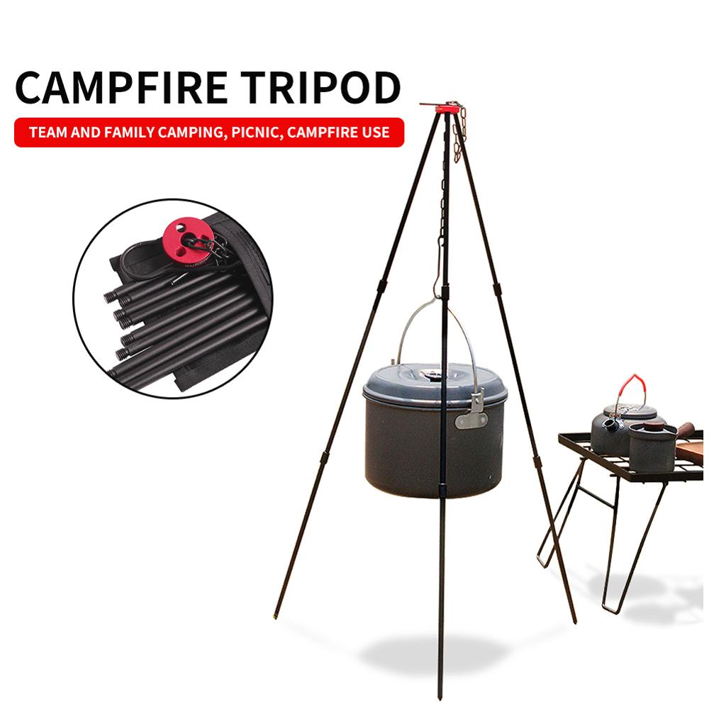 all'aperto campeggio picnic Pentolame E Utensili per Cucinare Treppiede Pentola di Cottura di Campeggio Portatile in Lega di Alluminio Appeso Multifunzione Staccabile Stufa Titolare