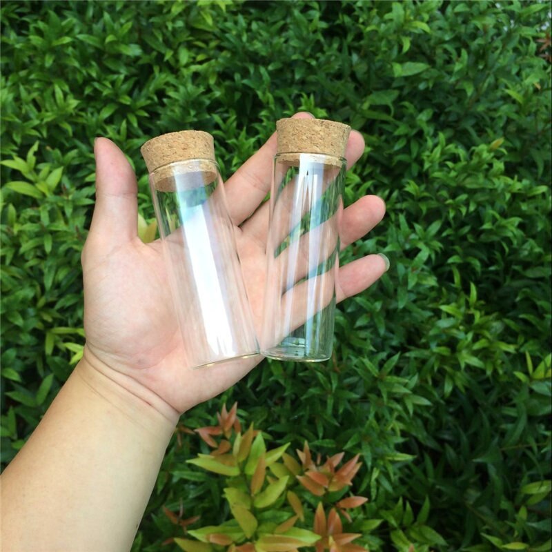 37x100mm 70ml Glass Bottles Vials Jars Test Tube With Cork Stopper Empty Jars Glass Transparent Clear Bottles Corks 24pcs