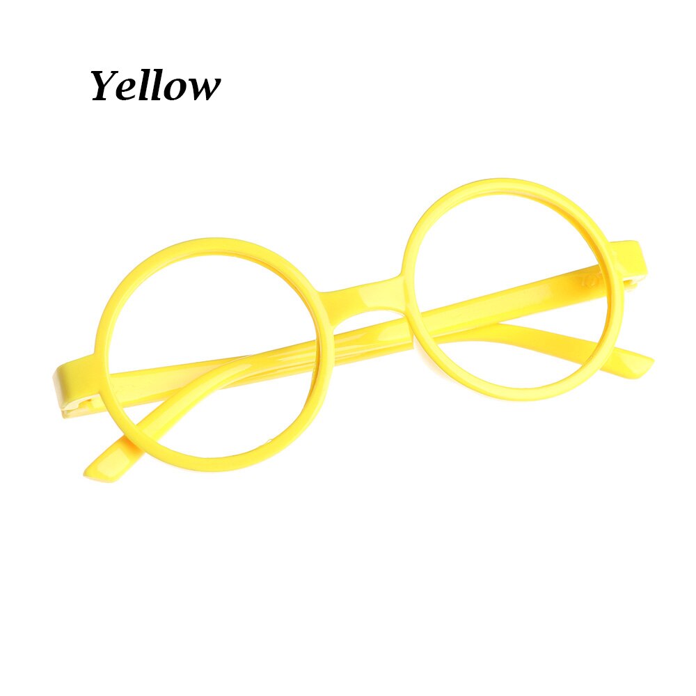 Transparent Eyewear Glass Round Metal Glasses Frame Spectacle Clear Lens Optical Baby Boys Girls Eyeglasses Photography props: yellow-1