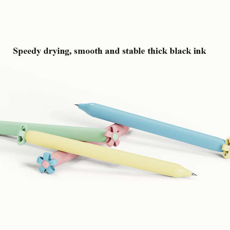4pcs Flower Gel Pen 0.5mm Core Aesthetic Signature Pens for Kid Girl Teen Student Adult Writing Noting Journaling Cute Supplies
