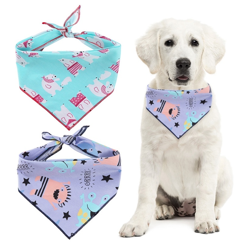 Kjæledyr hund bandana liten middels hund katt skjerf justerbar bomull hund valp bandana smekker sommer kjæledyr hund stell tilbehør