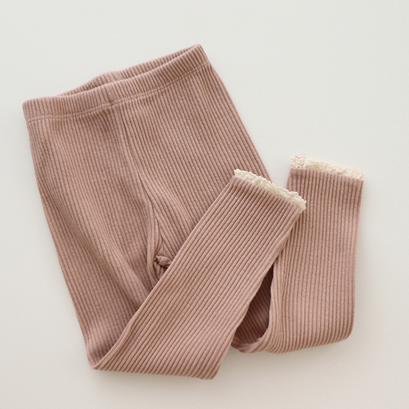 Pantaloni per bambini 2022 pantaloni Color caramella lavorati a maglia completi pantaloni Casual a righe con Leggings a costine per bambina: A / 9M 73cm