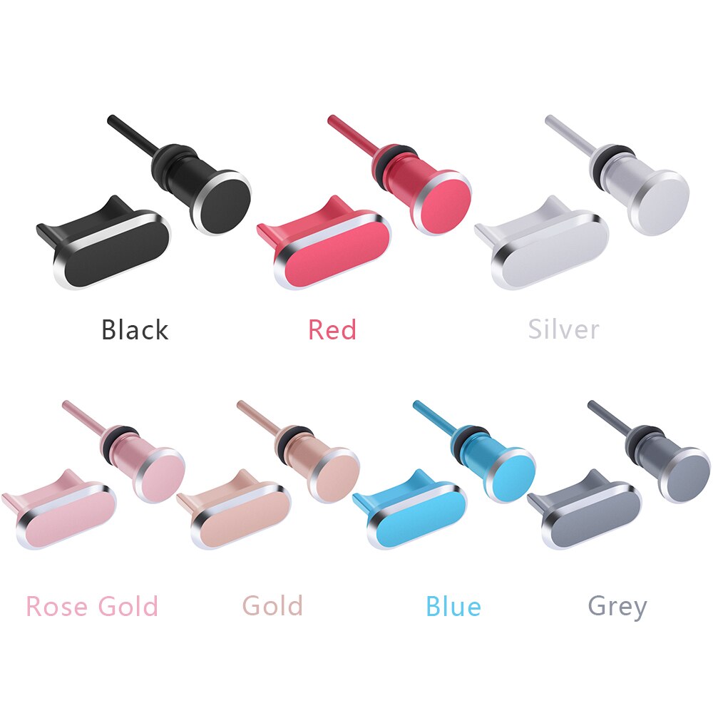 1PC Colorful Universale Micro Porta USB di Ricarica Della Copertura 3.5 millimetri Auricolare Martinetti Metallo Spinotti E Jack Antipolvere Auricolare Fermacorda E Ganci Per Il Telefono Android