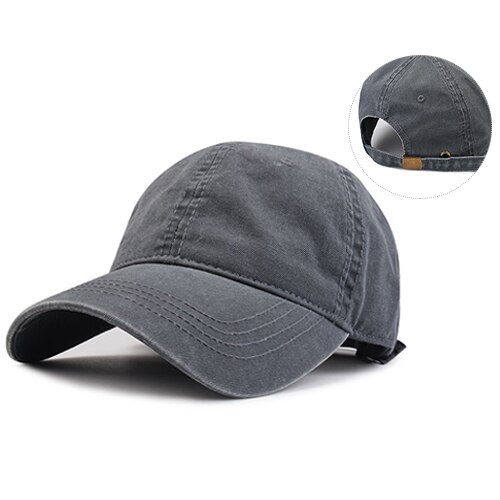 Furtalk vintage baseball cap kvinder mænd vasket bomuld hestehale baseball caps mænd snapback hip pop hat sort sommer kasket til kvinder: Mørkegrå