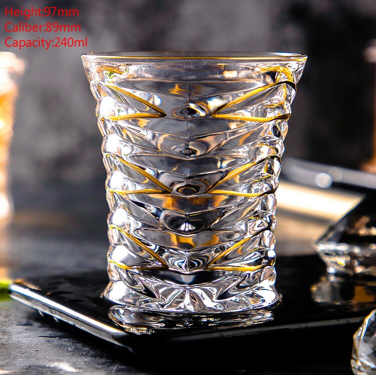 Tjekkisk boutique spor guld whisky glas krystal vin kop cann drikkeglas vaso gafas verre tjekkiske chivas vasos de cristal: Nr. . 25