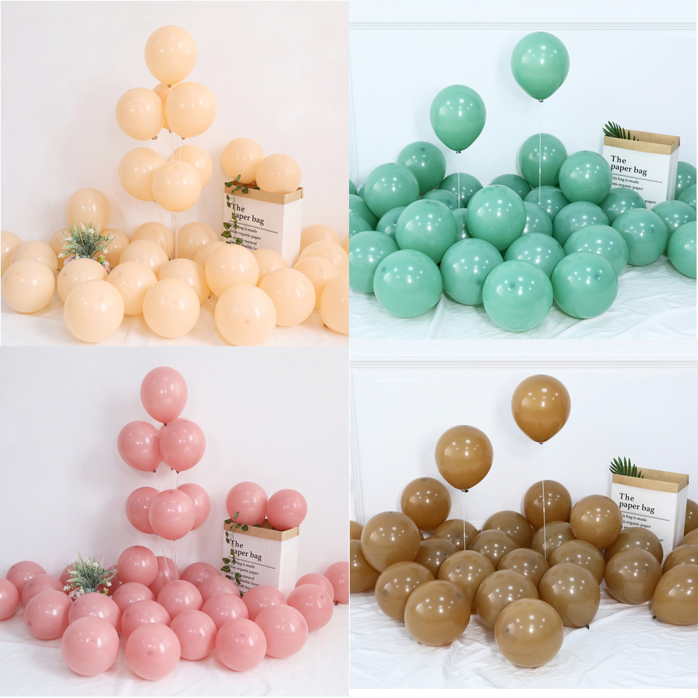 25/50Pcs 10Inch Retro Ballonnen Dusty Roze Retro Groene Caramel Koffie Ballon Helium Globos Bruiloft Douche Verjaardag decoratie