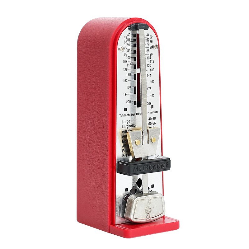 Mini Metronom für Gitarre Bass Klavier Violine Vintage Turm Typ Gitarre Metronom Glocke Ring Rhythmus Mechanische Pendel Zubehör: Red