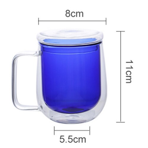 Nordisk stil varmebestandig dobbel vegg te glass kopp øl kaffekopp sett sunn drikke glass gjennomsiktig drikke: C