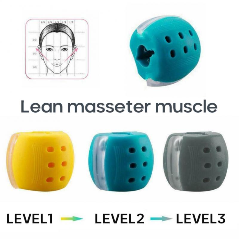 3/1 Pcs Unisex Face Chin Line Exerciser Facial Toner Exerciser Trainer Facial Muscle Chewer Lifting Massage Silica Gel Ball