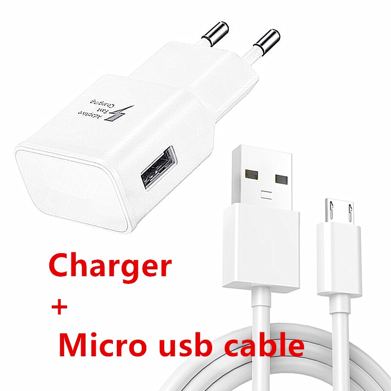 Carregamento rápido plugue da ue carregador para xiaomi 5c 6 8 9 se lite 9t pro usb tipo c cabo para redmi 4x 5plus 5a 6 6a micro cabo usb: charger and V8 cable