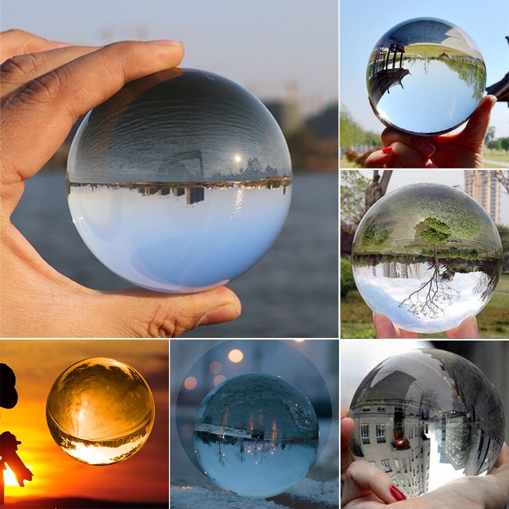 80mm K9 Clear Crystal Glass Ball Crystal Ball Stand For Sphere Photography Props Decoration Home Decorative Ball
