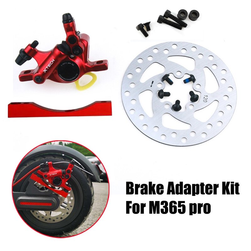 Electric Scooter Hydraulic Brake Adapter Kit Aluminum Disk Brakes Disc Piston Parts for Xiaomi M365 Pro: Default Title