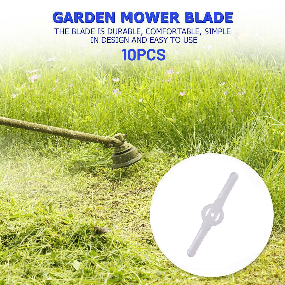 10 Pcs Brushcutter Plastic Blade Mowers Cutter Parts Grass Trimmer White Nylon Blade Plastic Blade Weeding Blade