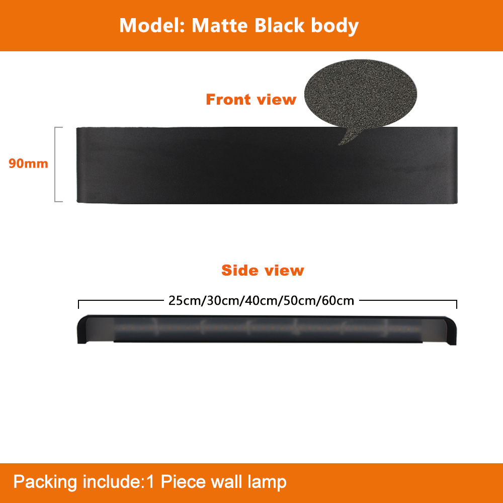 Muur Gemonteerde LED Wandlamp Indoor LED RGB Kleurrijke Verlichting Muurschildering Armatuur Achtergrond Wandlamp voor Thuis Hotel KTV Bar ZBD0001: Matte Black body / 50cm 19W / Cool white-No app