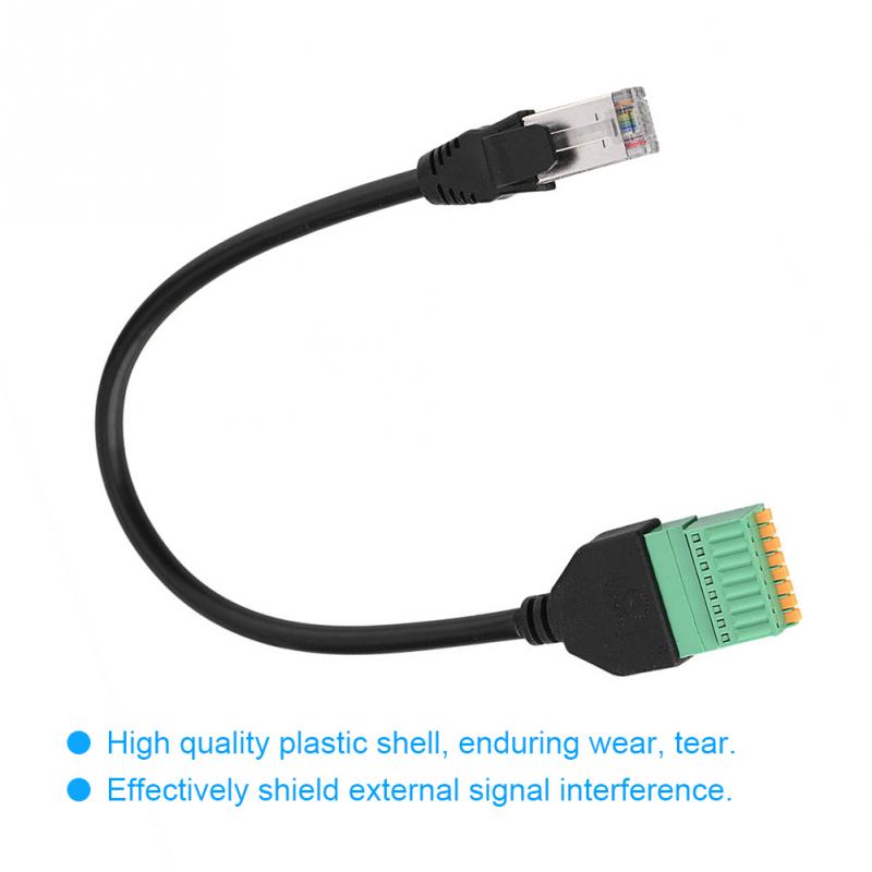 RJ45 Male Jack to 8 Pin Spring Connector Terminal Block Adapter Cable