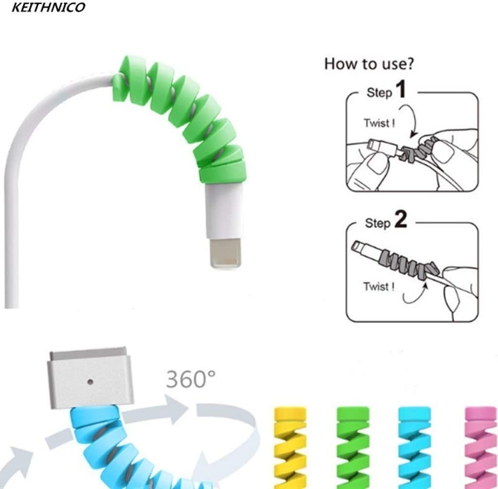 Universal 4-Piece Spiral Color Cable Protector Mobile Phone Computer Electronic Cable Anti-Binding