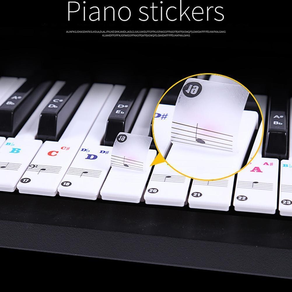 Pegatinas de notas de Piano de 88/61/54/49 teclas de Color, pegatinas de teclado, pegatina de notas de Piano de tecla electrónica