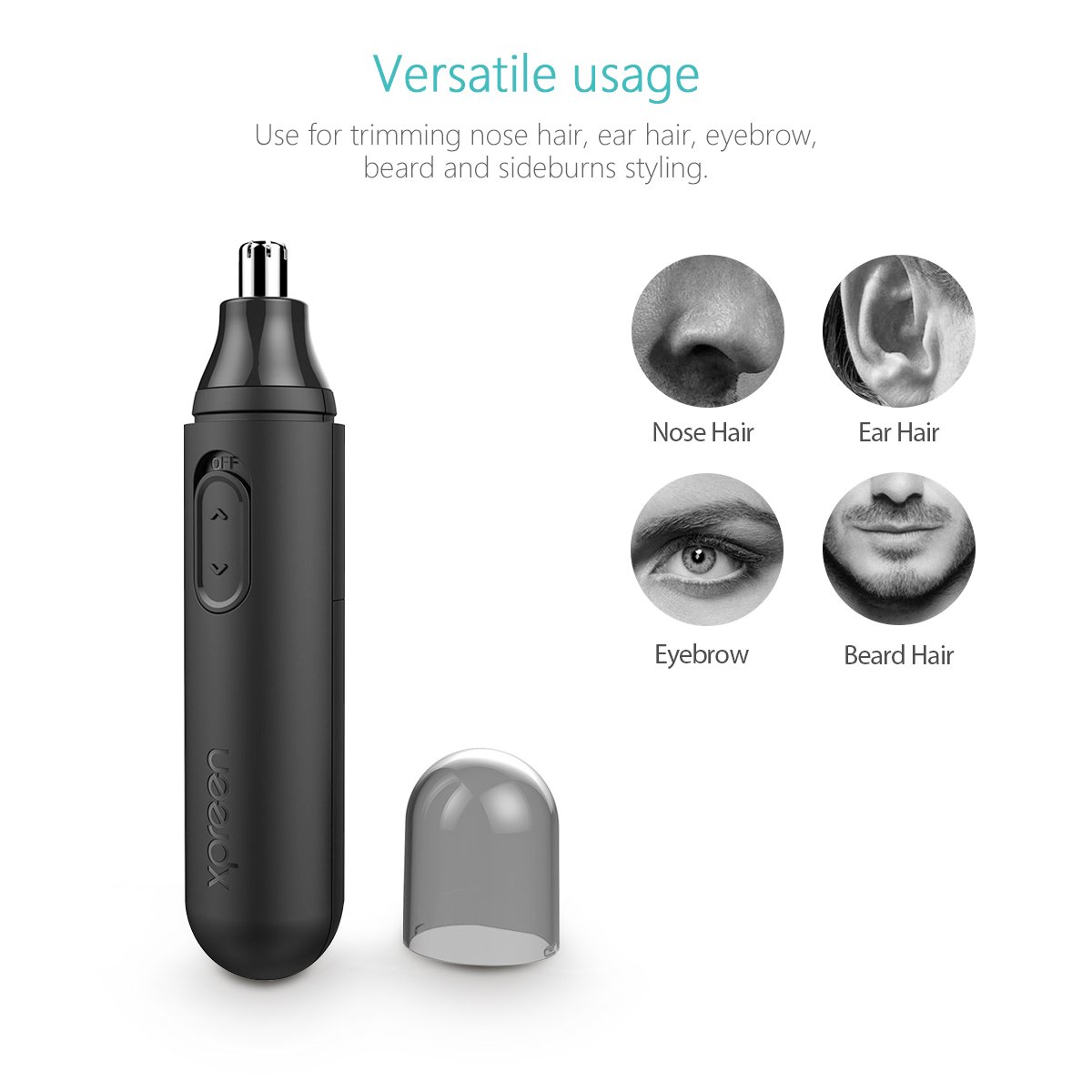 Xpreen Nose Trimmer Nose Hair Trimmer High-Speed Rotating Waterproof ABS Hair Trimmer For Men