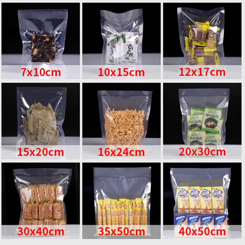 Kitchen Food Vacuum Bag for Food Saving Storage Bags For Vacuum Sealer Food Fresh Transparent Vacuum Bag 100pcs/lot