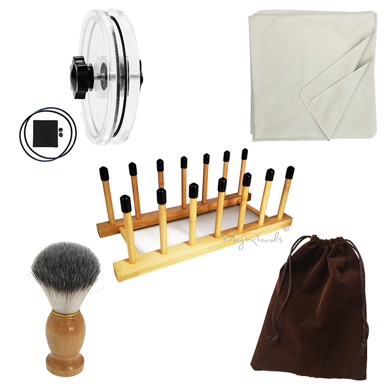 LP Vinyl Record Reiniger Clamp Record Label Saver Schutz Wasserdicht Acryl Clean Tool Mit Reinigung Tuch: Cleaning Kit