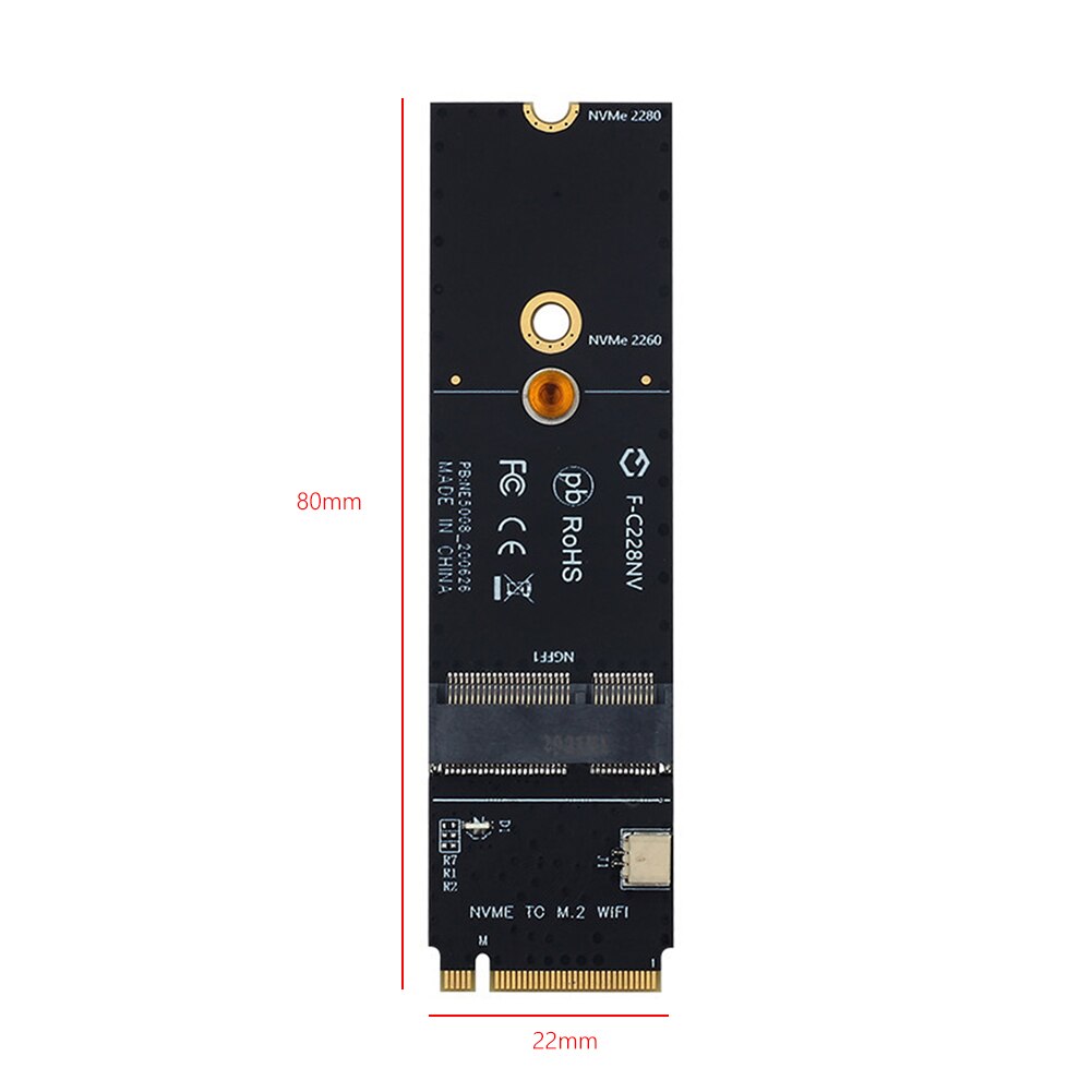 M.2 M Key to NGFF A + E Key Slot PCIe WiFi Card Adapter for Intel AX200 9260AC Wireless PC Converter Accessories