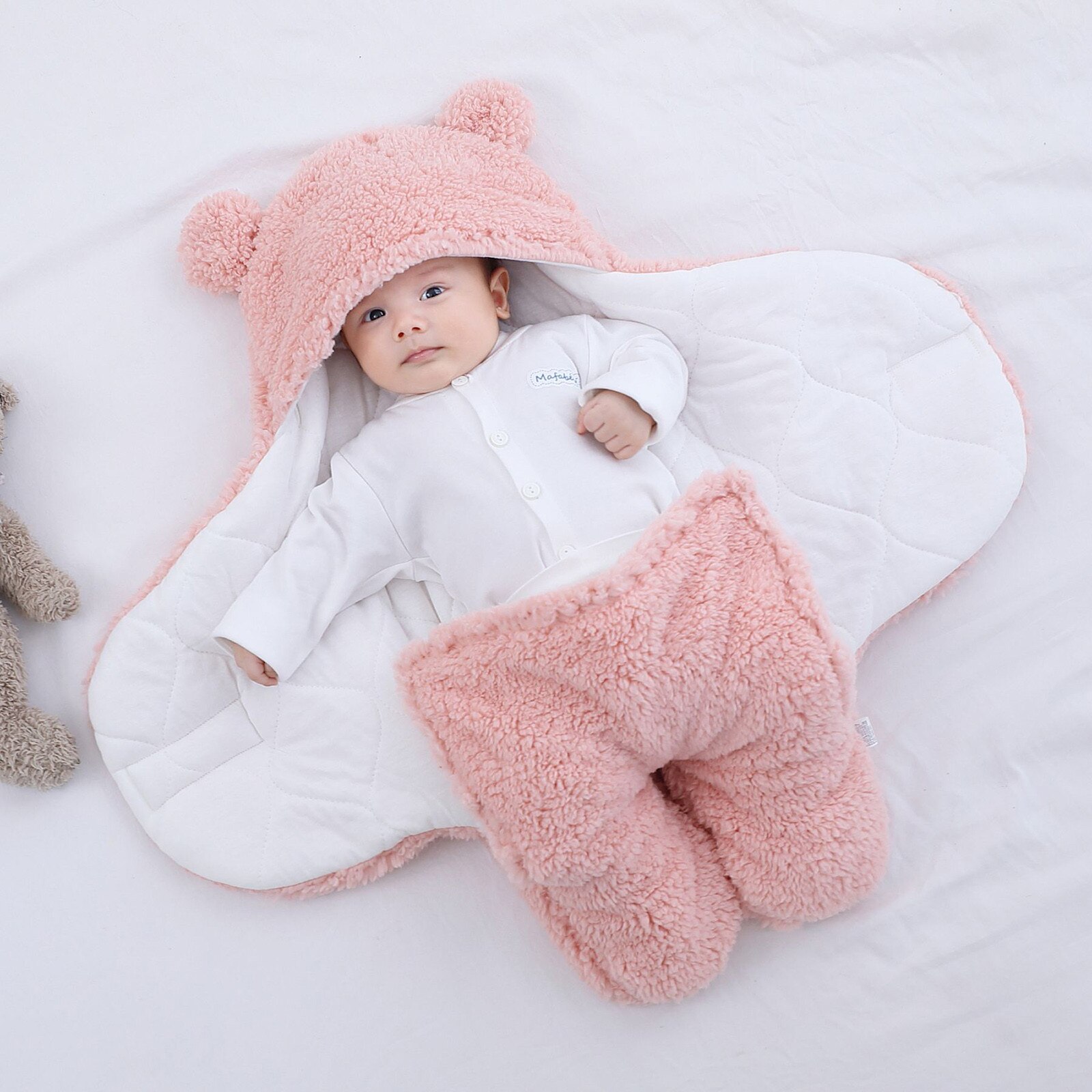 Bebê recém-nascido inverno quente sacos de dormir meninos meninas grosso velo quente cobertor de dormir calor veludo colcha split-perna saco de dormir