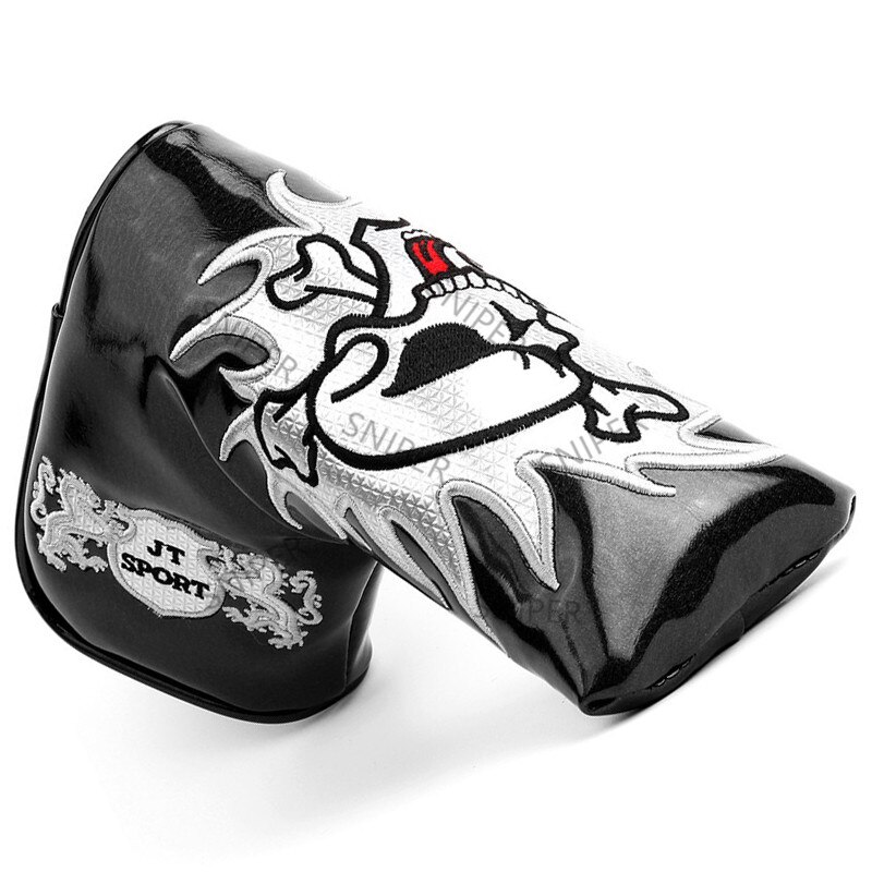 Pirate Thick PU Leather Golf UT Cover Headcover Golf Hybrid Headcover Utility Rescue Number Tag: L-black