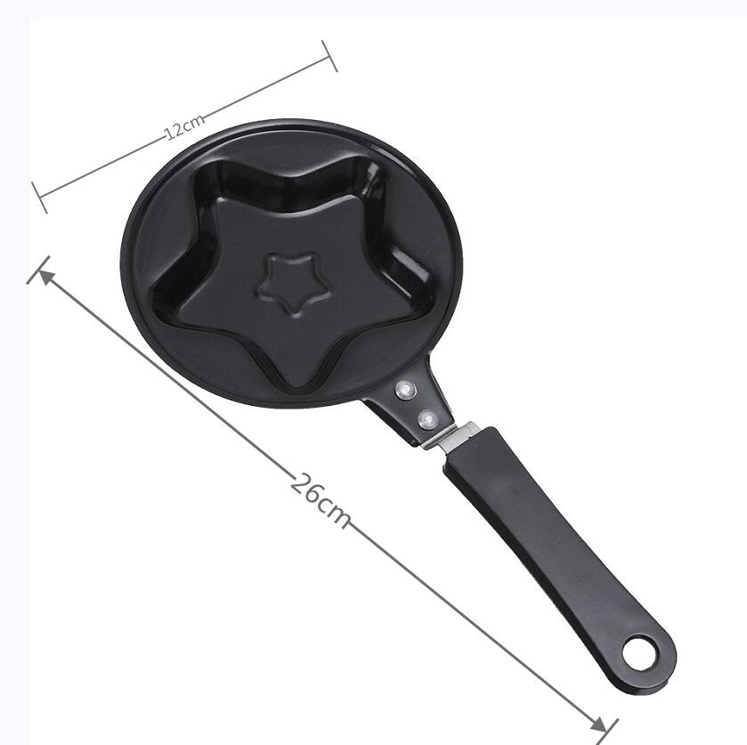 Pans 1 Pcs Non-Stick Egg Pancake Omelet Mini Fry Frying Pan Mini Cookware Black Mini Non Stick Blini Cookware: Pentagram