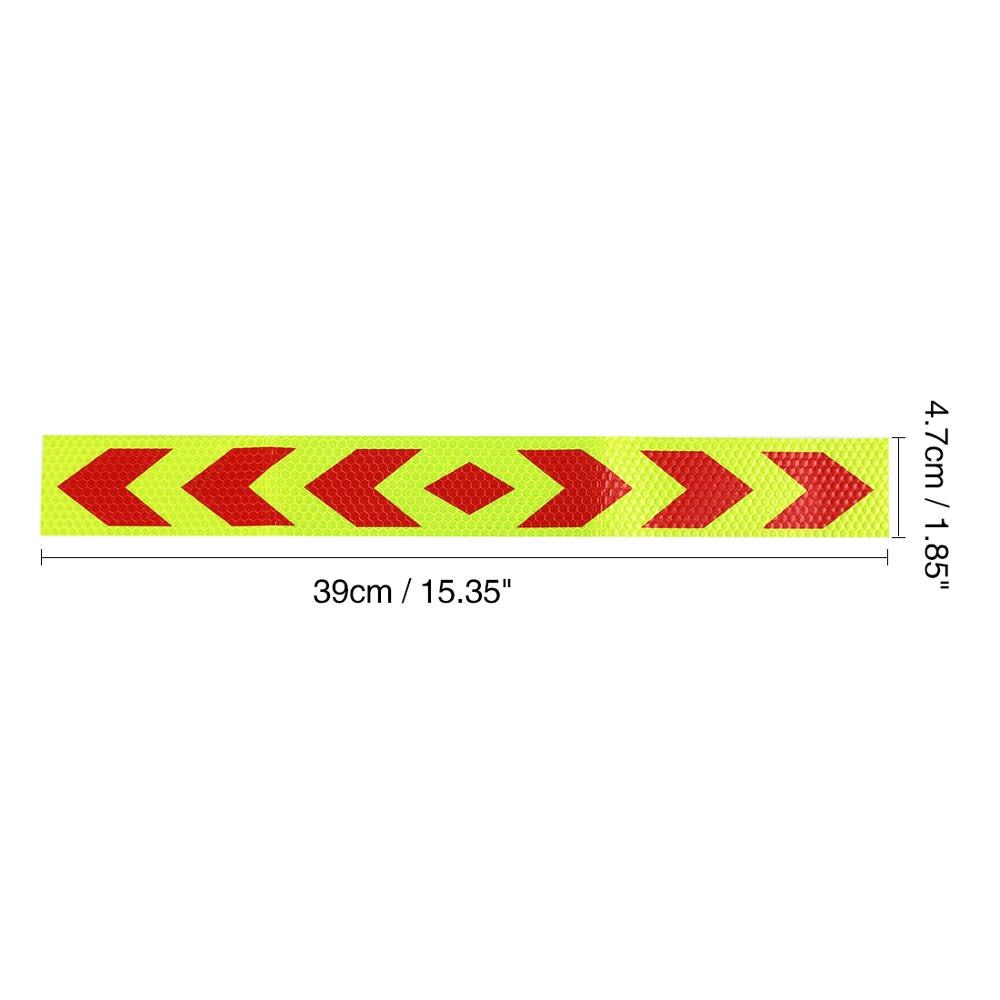 X Autohaux 2 Pcs Arrows Printed Self Adhesive Type Car Reflective Warning Sign Sticker Tape Yellow Black