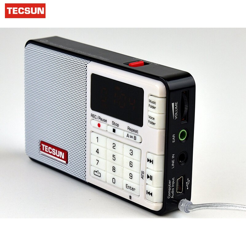 Freies TECSUN Q3 FM Stereo Taschenformat Recorder MP3 Spieler Radio FM 76-108