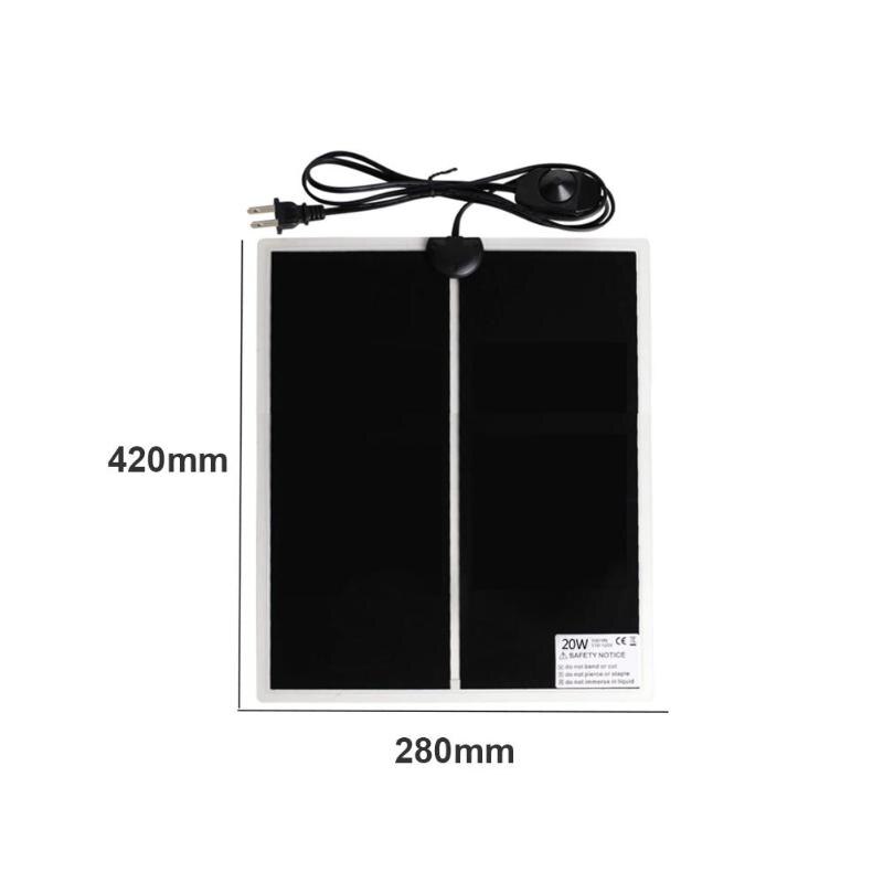 Alfombra de calentador de reptiles con temperatura ajustable con tres especificaciones de 5W 14W 20W manta eléctrica portátil para escalar mascotas: 20 US