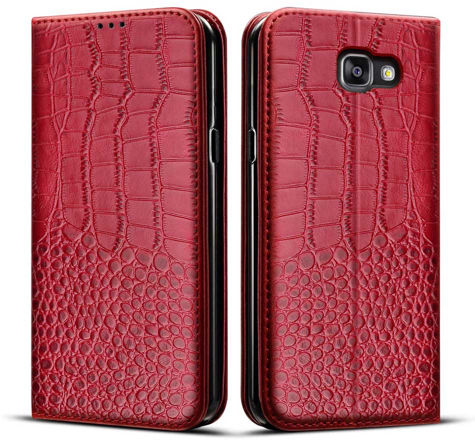 case For Samsung A5 Case flip leather Phone Case for Samsung Galaxy A5 A510 A510F Cover Coque Funda: Style 1 Red