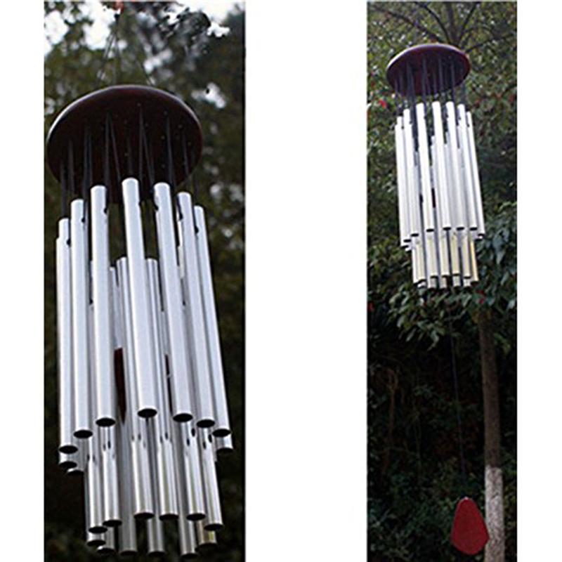 BESTOYARD carillon à vent en bois de séquoia | 27 Tubes, Tube argenté étonnant, cloches d'église, décor suspendu