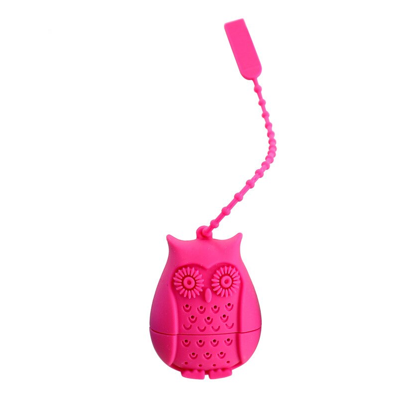 Sacos de chá da coruja filtro de colher de chá de silicone infusor filtro filtro de chá de filtração de silicone acessórios de cozinha gadget: rose red