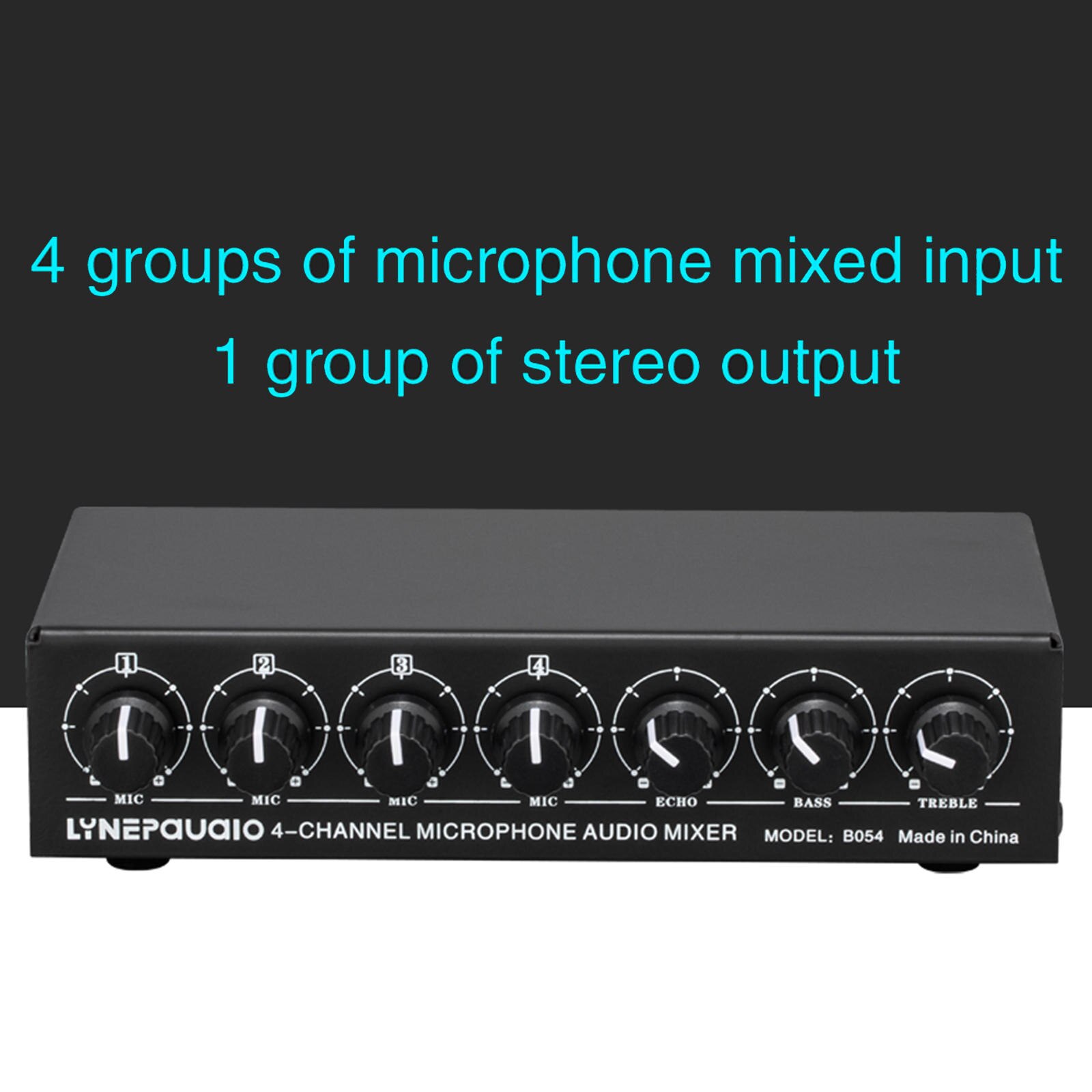 5-Way Stereo Active Mixer Audio Multi-Channel Mixer with Headphone Monitor