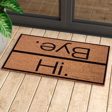 Bonjour humoristique-au revoir porte avant et paillasson maison