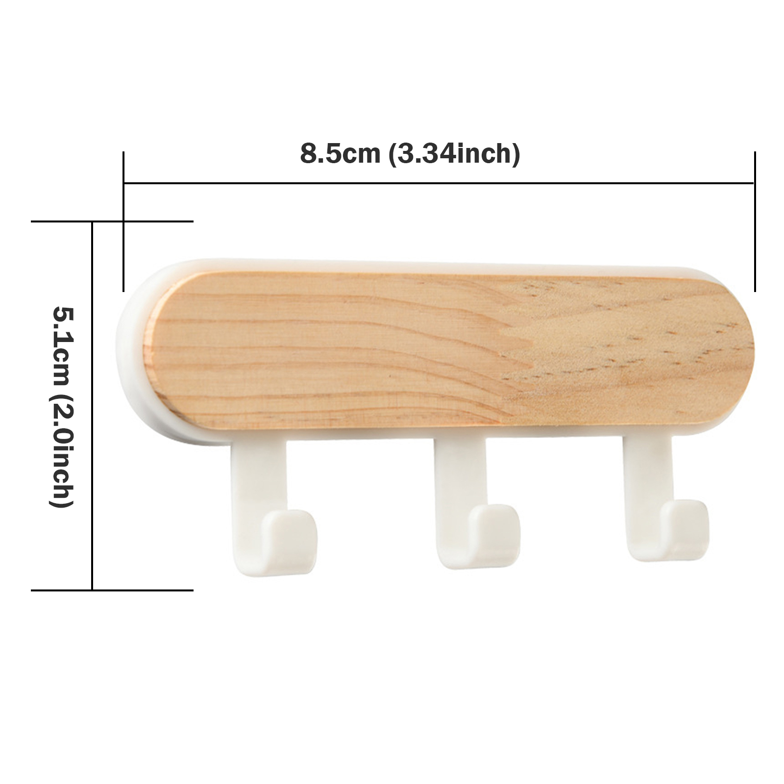 1 Stuks Sterke Zelfklevende Deur Muurhangers Haken ABS Houten Hoedenrekken Sleutelhanger Muur Organisator Keuken Badkamer Accessoires: Licht Groen