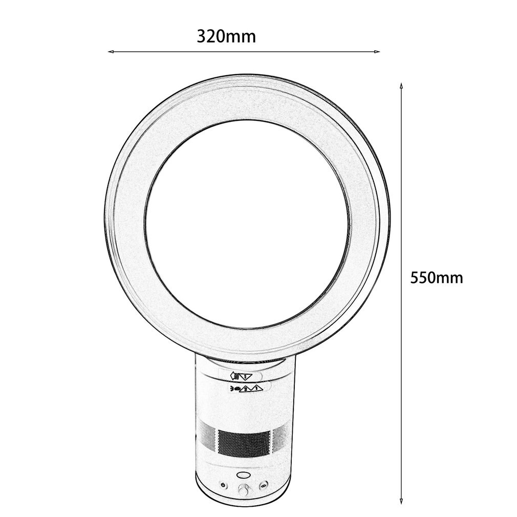 12-Inch Mini Portable Bladeless Fan Children Safe Home Air Conditioner Summer AirFlow Cooling Fan For Home Office Kids Bedroom