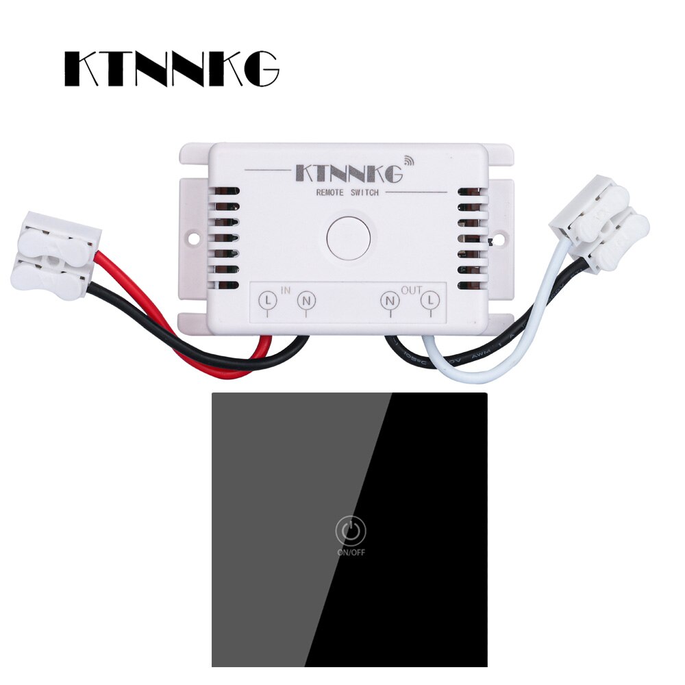 433Mhz 90-250V wall touch sensor switch, general standard lighting switch, crystal glass switching power supply, 1 way switch: kit3