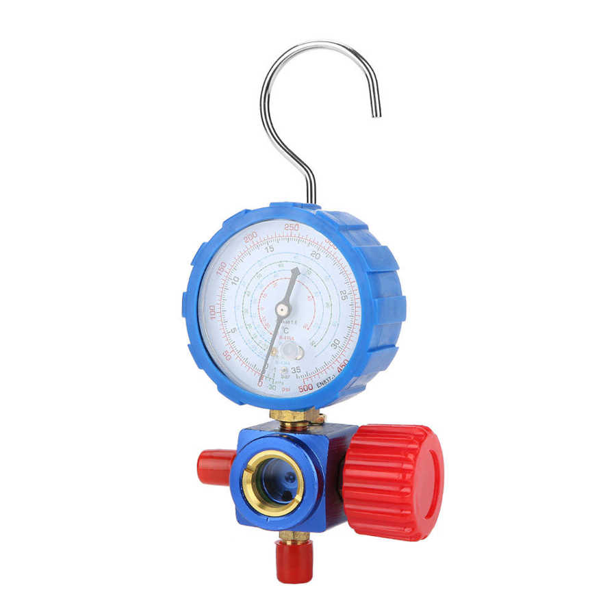 500 psi kylmedelsgrenrör manometer ventil tryckmätare luftkonditioneringsverktyg med visuell spegel för  r12 r502 r22 r410