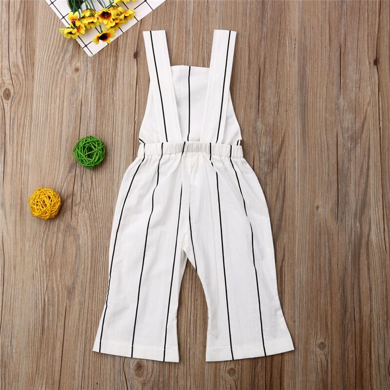 Sommer småbørn børn baby piger tøj stribet jumpsuit ærmeløs strop overalls lange bukser one-pieces outfits 1-6y