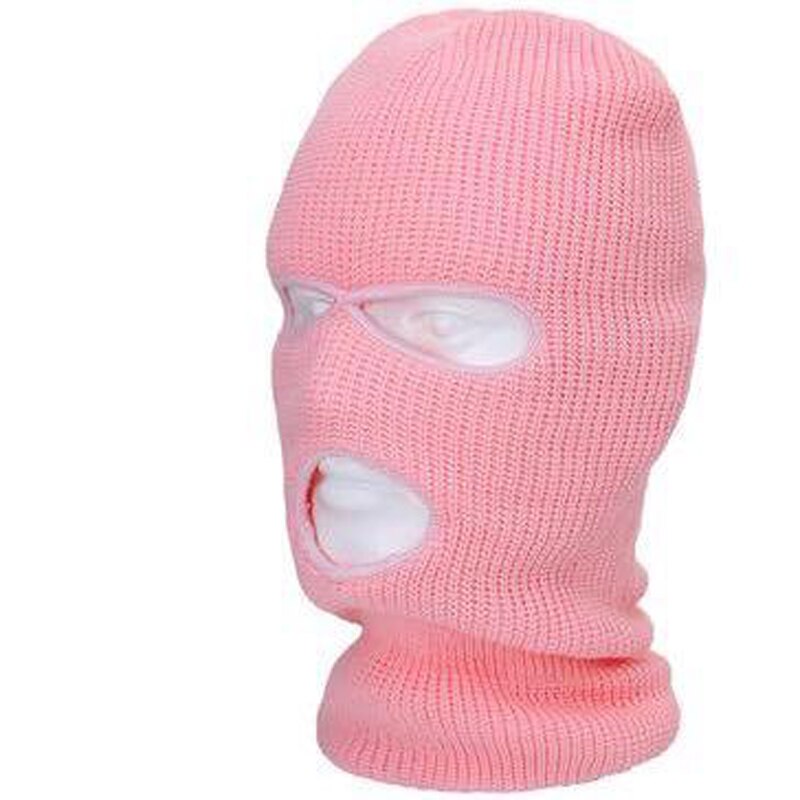 Masque de Ski à 3 trous, casquette coupe-vent en tricot pour le Sport en plein air, couvre-chef unisexe pour l'hiver: 24