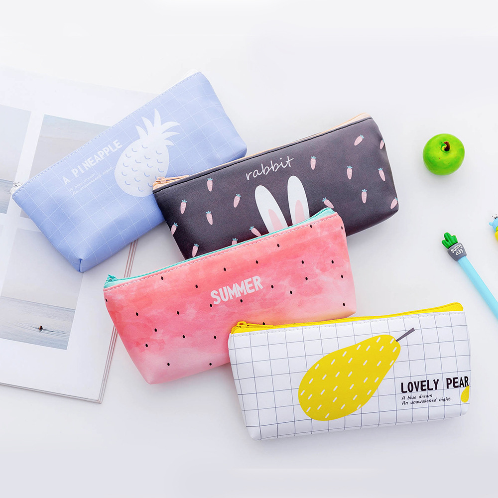 1pcs/sell Brief Kawaii plant Pencil Case cute watermelon pattern School Supplies Stationery Pencil Box Pencil Bag