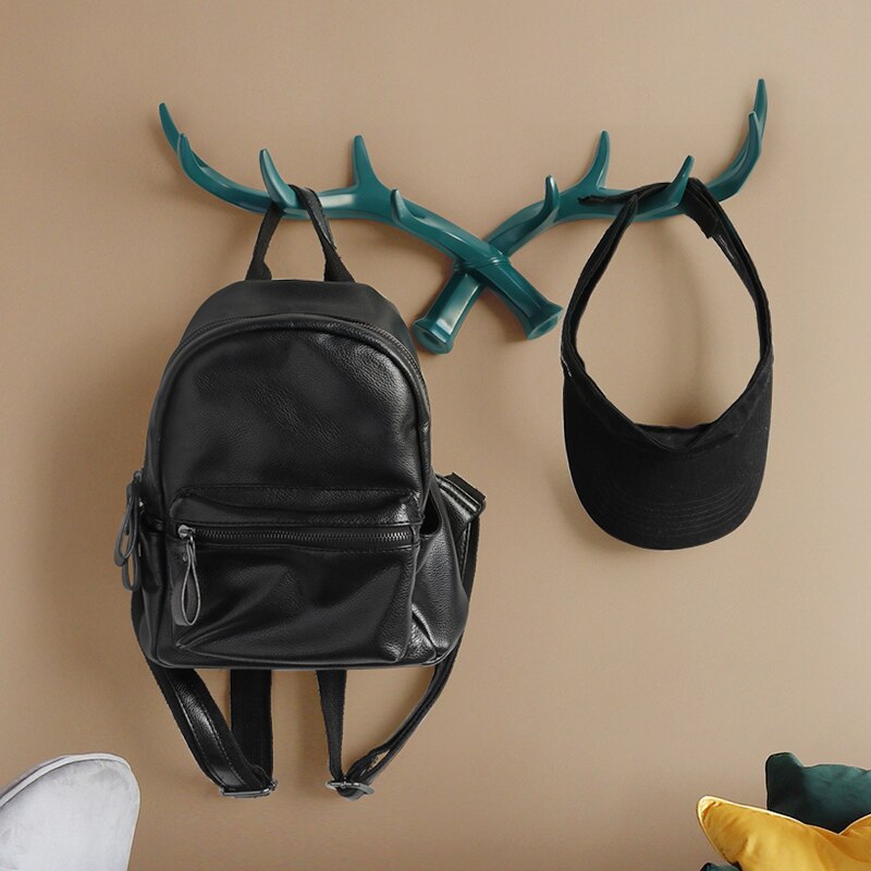 Cuerno de ciervo de resina para colgar en la pared, gancho para llaves, toalla, bolso de mano, soporte para dormitorio, decoración del hogar, colgadores para puerta, gancho para colgar