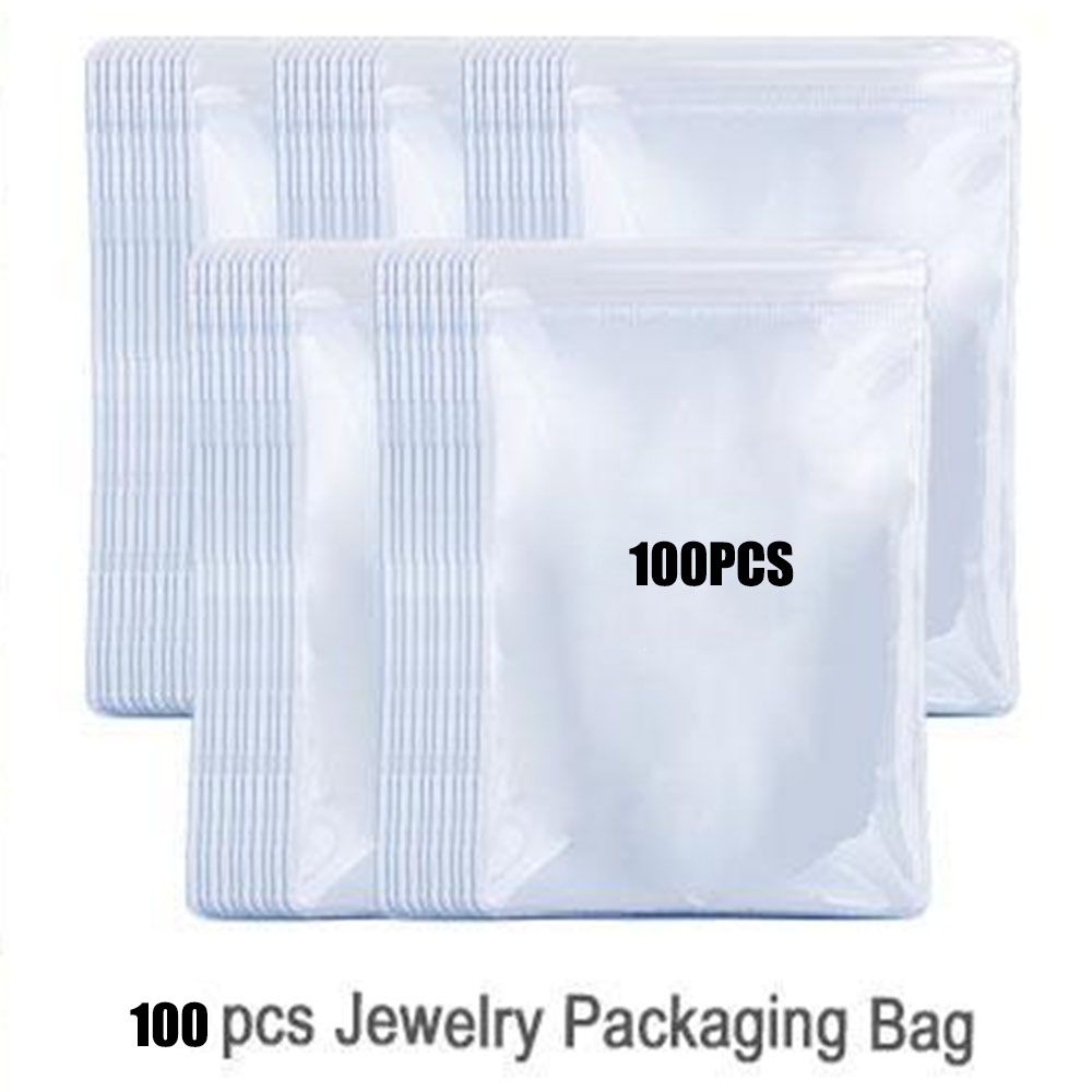 10/30/50/100 stk gennemsigtige smykker opbevaring bog plast smykker zip-lock organizer taske ringe øreringe halskæde holder: 100 xopp taske