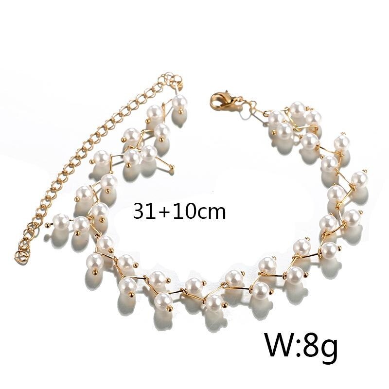 Gargantilla corta de perlas de imitación para mujer, collar hecho a mano, joyería para mujer y niña, gargantilla de cadena de oro, amuleto, de bohemios