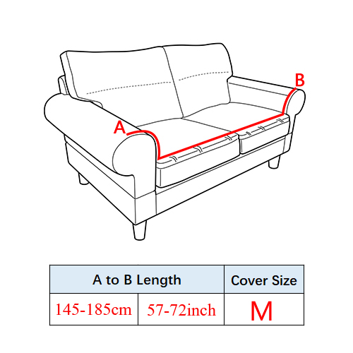 Lysegrå jacquard sofaovertræk elastisk altomfattende stretchovertræk sofaovertræk sofaovertræk til stue copridivano: M 145-185cm